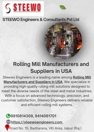 Rolling Mill Manufacturers and Suppliers in USA