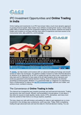 AGSSL Top IPO investment India