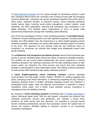 Virtual Marketing Assistant