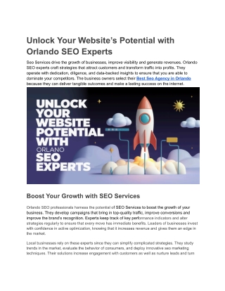 Unlock Your Website’s Potential with Orlando SEO Experts