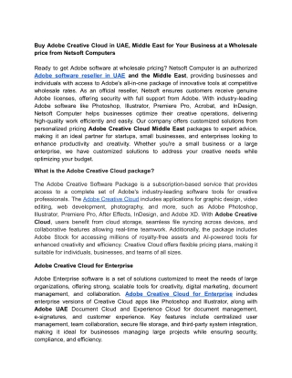 Buy Adobe Creative Cloud Software for Your Business at Wholesale Rates from Top Sellers in UAE, and the Middle East_ Net