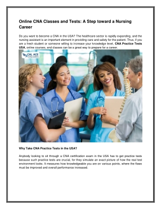 CNA Practice Test in USA - Prepare for Your Certification Exam