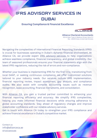 IFRS Advisory Services in Dubai