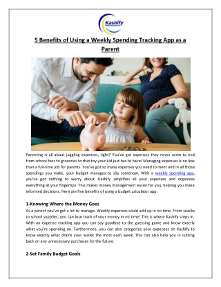 5 Benefits of Using a Weekly Spending Tracking App as a Parent - Lujy Tech LLC