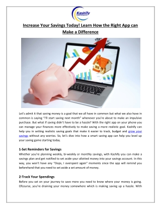 Increase Your Savings Today! Learn How the Right App can Make a Difference - Lujy Tech LLC