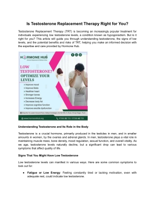 Is Testosterone Replacement Therapy Right for You_