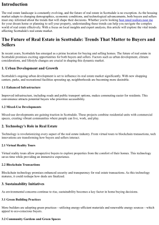 The Future of Real Estate in Scottsdale: Trends That Matter to Buyers and Seller