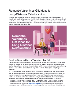 Romantic Valentines Gift Ideas for Long-Distance Relationships