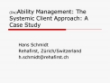 disability management: the systemic client approach: a case study