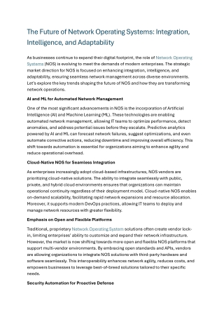 Network Operating Systems
