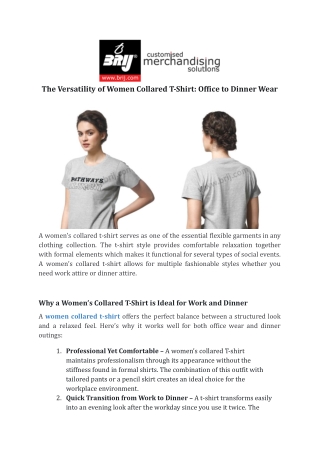 The Versatility of Women Collared T-Shirt_ Office to Dinner Wear