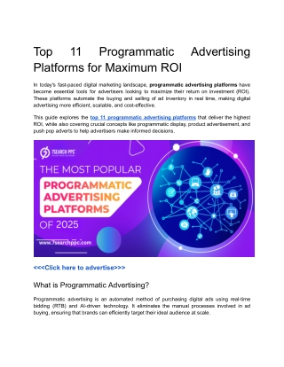 Top 11 Programmatic Advertising Platforms for Maximum ROI