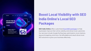 Boost Local Visibility with SEO India Online’s Local SEO Packages