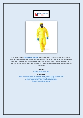 Fire Resistant Coveralls - Maximum Protection for Extreme Environments | Spray C