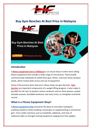 Buy Gym Benches At Best Price in Malaysia