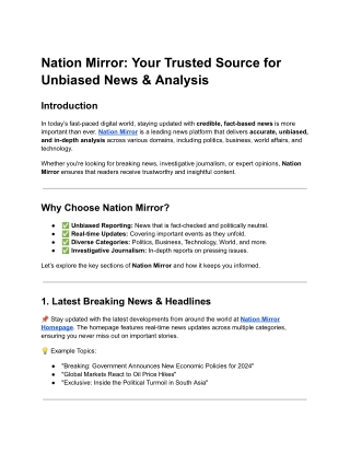 Nation Mirror_ Your Trusted Source for Unbiased News & Analysis