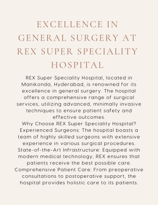Best General Surgery Hospital in Manikonda