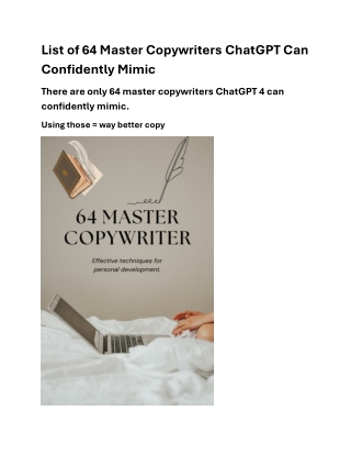 64 Master Copywriters ChatGPT Can Confidently Mimic