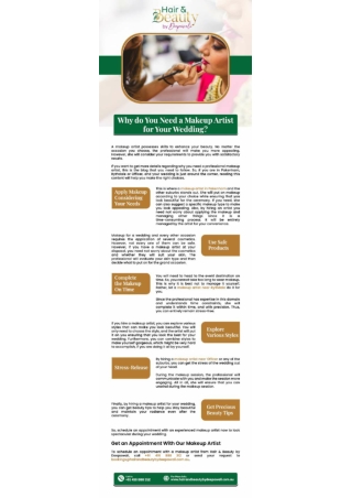 Why do You Need a Makeup Artist for Your Wedding?