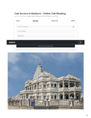 Get Cab Service in Mathura At ₹9/km | Online Taxi Booking | HurryUp Cabs