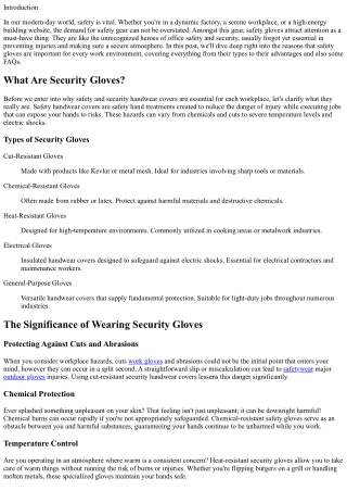 Why Safety And Security Rubber Gloves Are Crucial for each Work environment