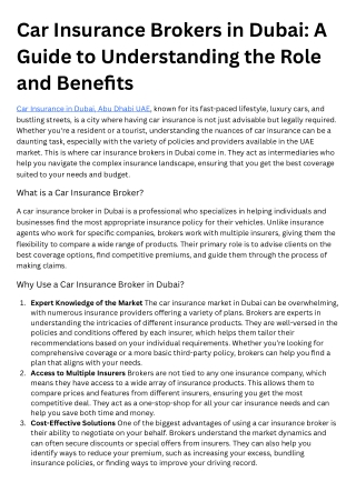 Car Insurance Brokers in Dubai A Guide to Understanding the Role and Benefits (1)