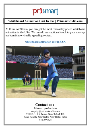 Whiteboard Animation Cost In Usa | Prismartstudio.com