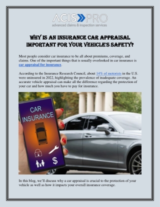 Why is an Insurance Car Appraisal Important for Your Vehicle's Safety
