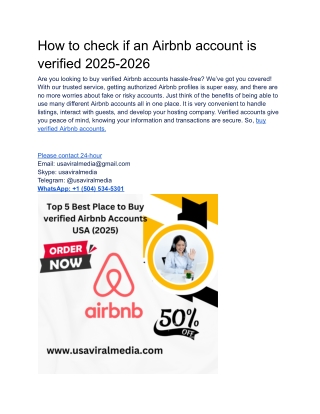 13 Best Site To Buy Verified Airbnb Accounts Host