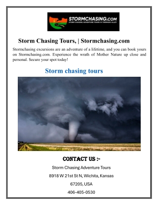Storm Chasing Tours, Stormchasing.com