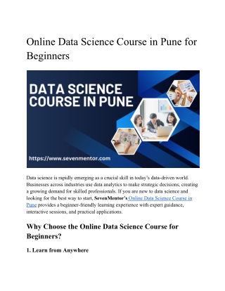 Online Data Science Course in Pune for Beginners