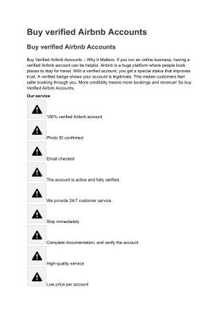 Buy verified Airbnb Accounts