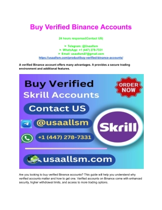 Buy Verified Binance Accounts
