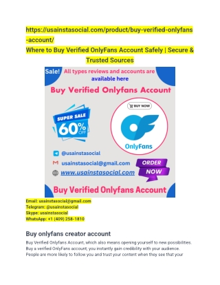 Where to Buy Verified OnlyFans Account Safely _ Secure & Trusted Sources