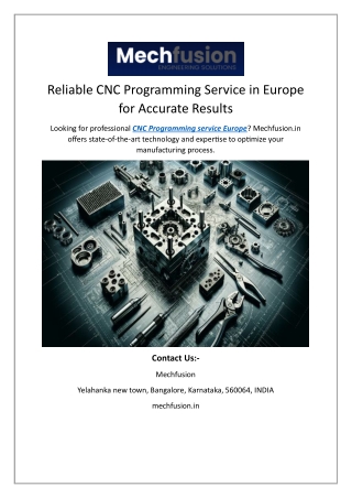 Reliable CNC Programming Service in Europe for Accurate Results
