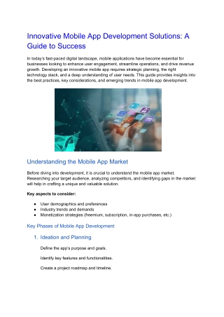 Innovative Mobile App Development Solutions_ A Guide to Success