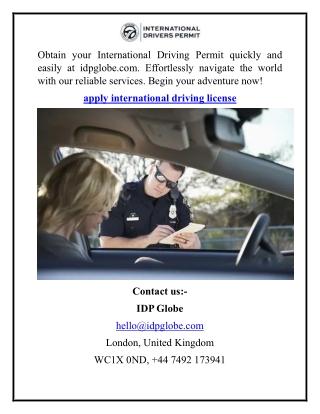 Apply International DrApply International Driviniving License Online Start Today