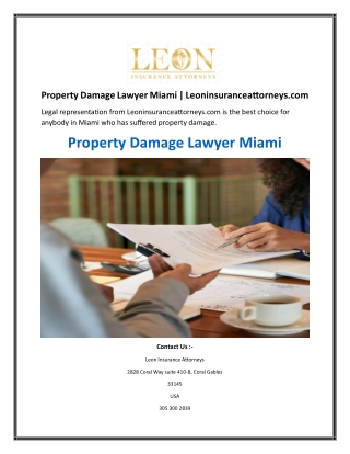Property Damage Lawyer Miami  Leoninsuranceattorneys.com