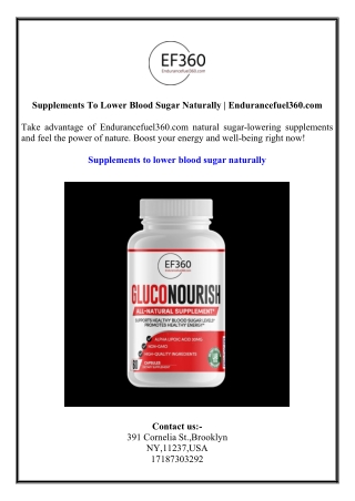 Supplements To Lower Blood Sugar Naturally  Endurancefuel360.com