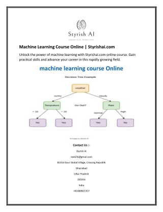 Machine Learning Course Online Styrishai.com