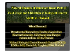 Natural Enemies of Important Insect Pests of Field Crops