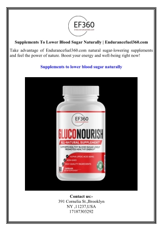 Supplements To Lower Blood Sugar Naturally  Endurancefuel360.com