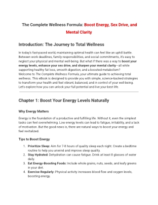 The Complete Wellness Formula Boost Energy, Sex Drive, and Mental Clarity