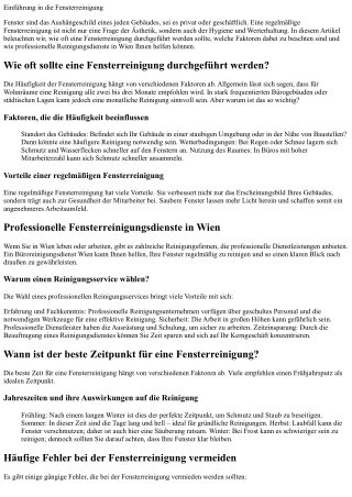 Wie oft sollte eine Fensterreinigung durchgeführt werden?
