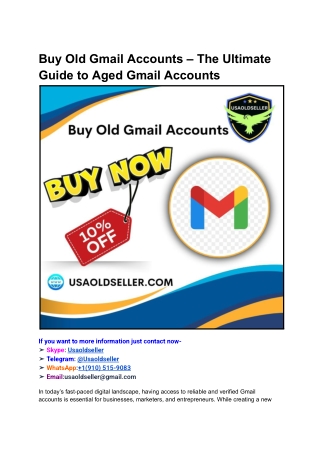 Buy Old Gmail Accounts – The Ultimate Guide to Aged Gmail Accounts