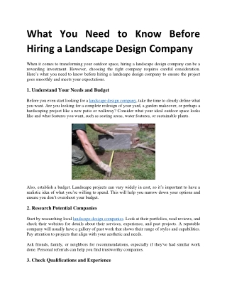 Landscape Design Company