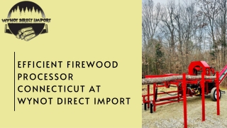 Efficient Firewood Processor Connecticut at Wynot Direct Import