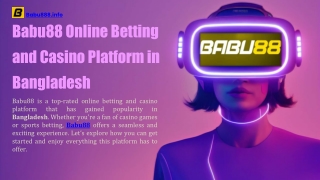 Babu88 Online Betting and Casino Platform in Bangladesh