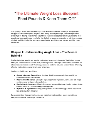 The Ultimate Weight Loss Blueprint_ Shed Pounds & Keep Them Off