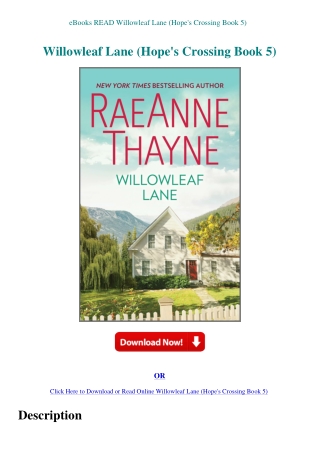 eBooks READ Willowleaf Lane (Hope's Crossing Book 5)